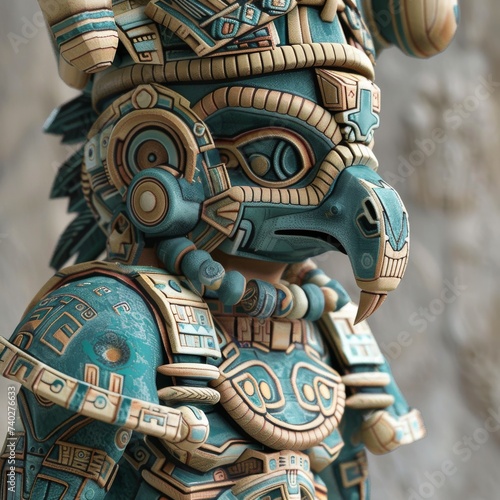 Aztec warrior  regal  fierce stance