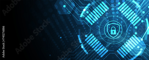 Cyber security and information or network protection. Future cyber technology web services for business and internet project