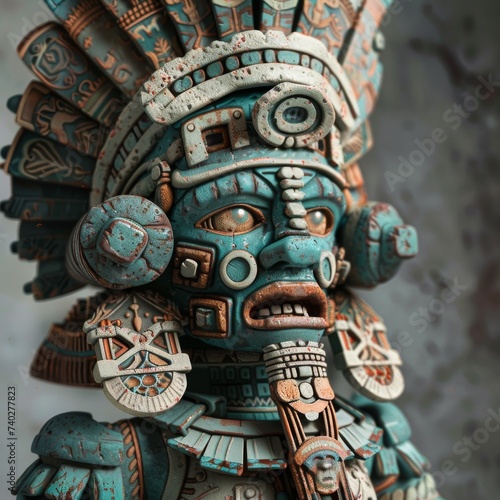 Aztec warrior, regal, fierce stance © Franz Rainer