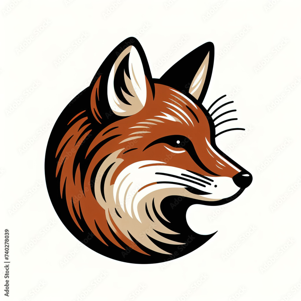Obraz premium Fox head logo. illustration on white background