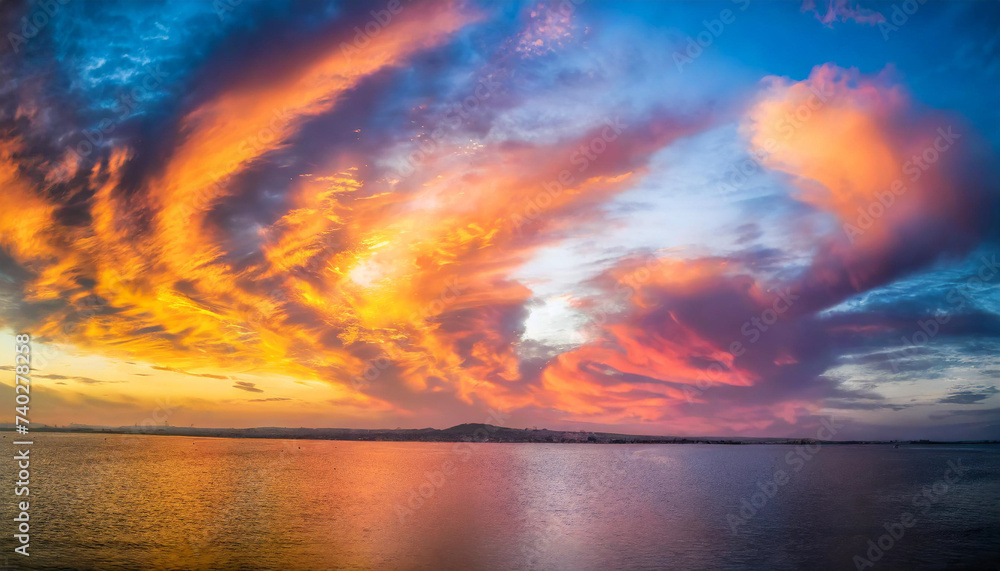 Abstract vivid sunset sky, a dynamic blend of warm hues, evokes emotions of tranquility and wonder Abstract vivid sunset sky, a dynamic blend of warm hues, evokes emotions of tranquility and wonder