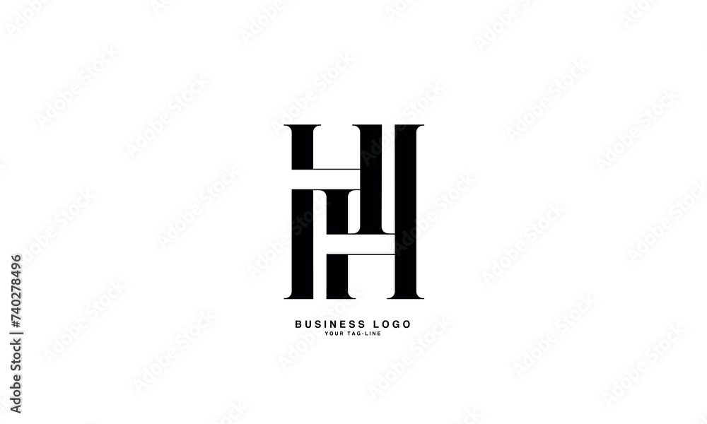 H, HH, Abstract Letters Logo Monogram H, HH, Abstract Letters Logo Monogram
