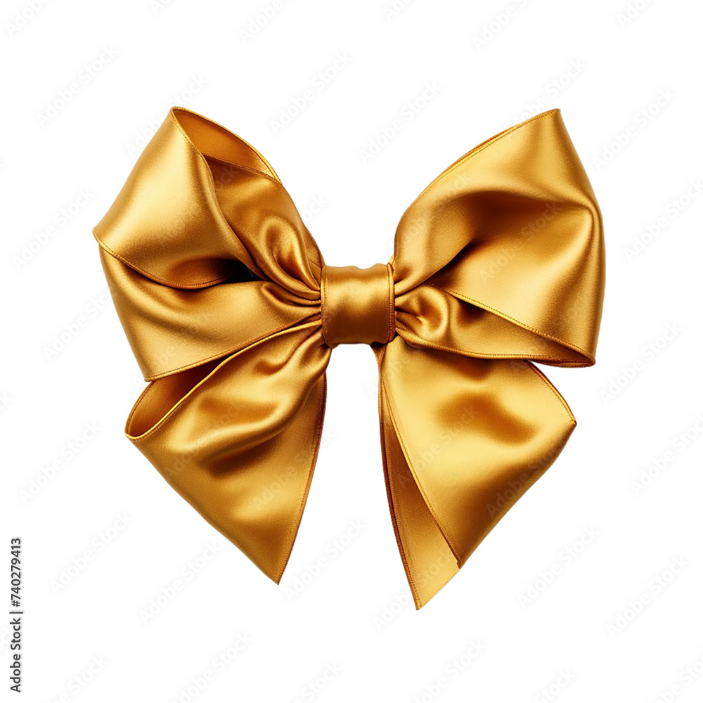 Gold bow isolated on transparent background. Gold bow isolated on transparent background.