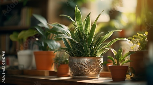 Close-Up of a Potted Plant on a Shelf