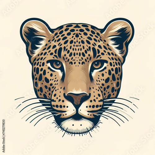 Leopard head logo. illustration on white background