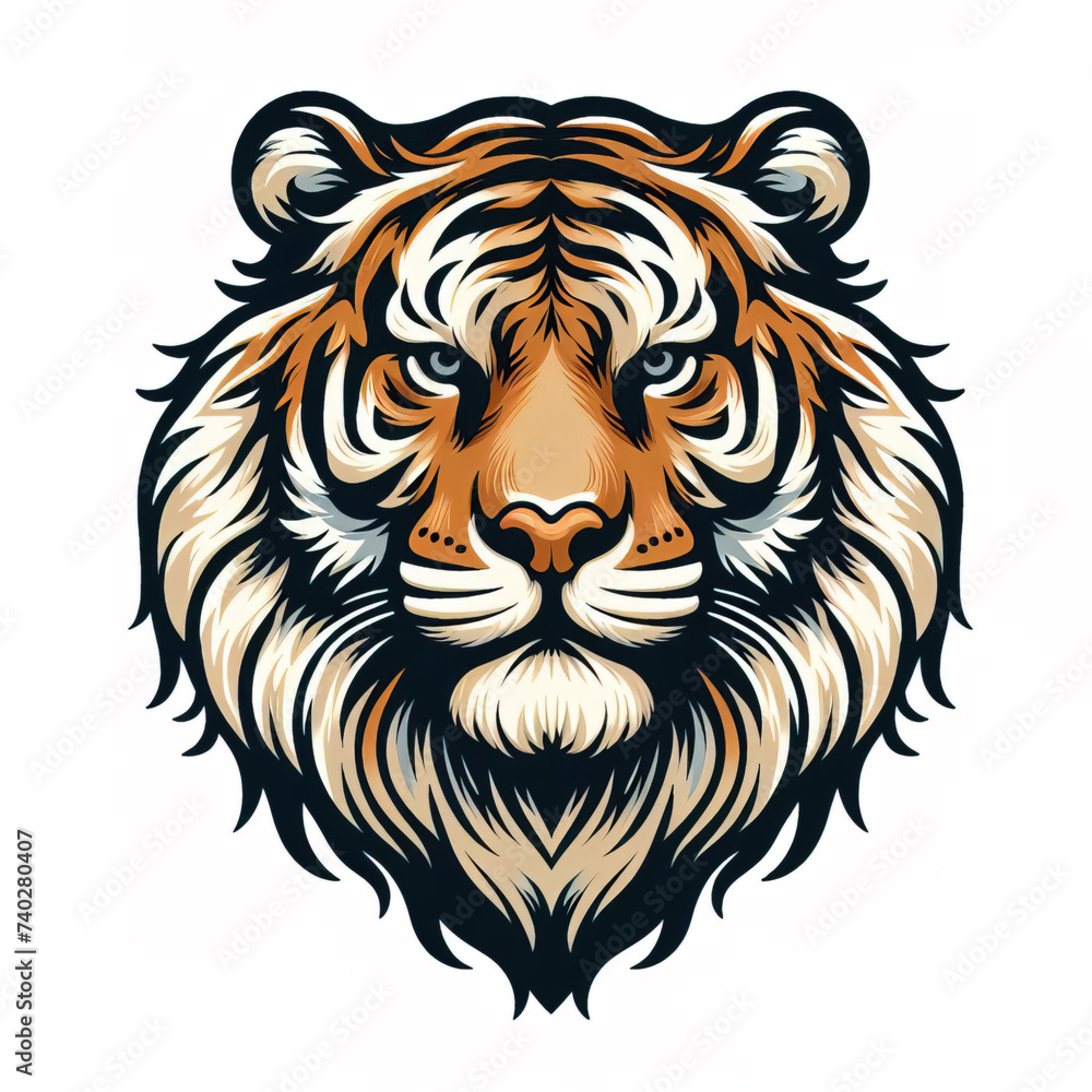 Tiger head logo. illustration on white background