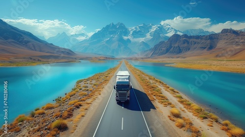 cargo truck embarks on a journey that spans vast distances and diverse landscapes, capturing the awe-inspiring beauty and grandeur of the open road as it travels from coast to coast