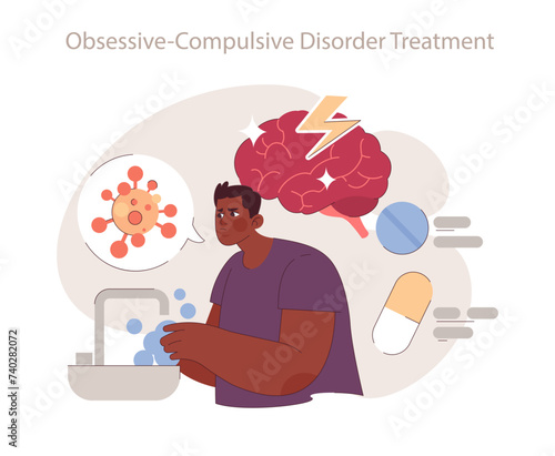 Obsessive-Compulsive Disorder Treatment concept.