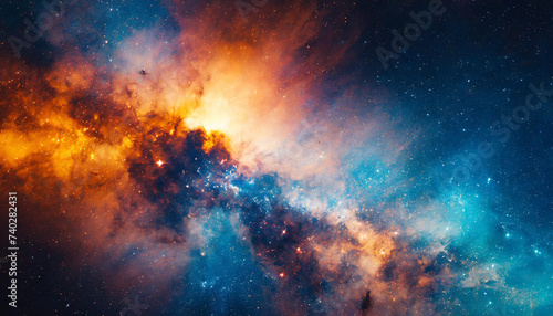 Vibrant nebula swirls in deep space  a celestial canvas of cosmic wonders