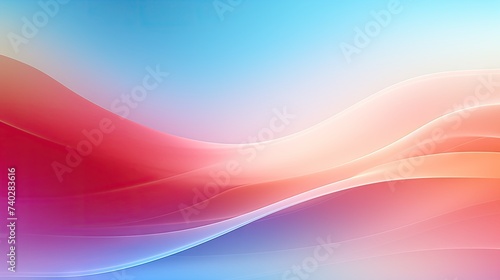 Vibrant Abstract Swirls: Dynamic Blue and Red Wave in Colorful Blurred Gradient Background