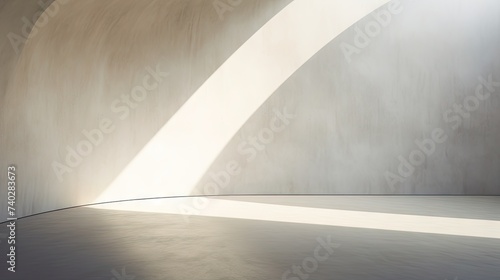 Ethereal Light and Shadow Play on White Concrete Wall in Abstract Background