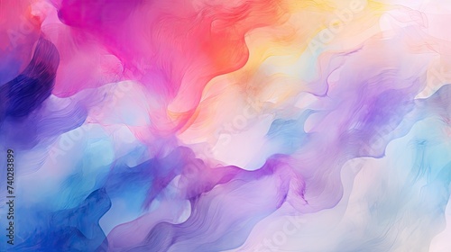 Vibrant Abstract Watercolor Painting with Colorful Brush Strokes and Swirls