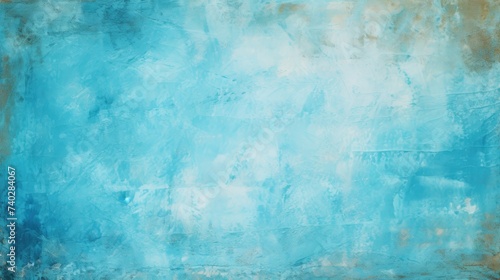 Ethereal Abstract Canvas in Tranquil Blue and Earthy Brown Tones with Grunge Elements