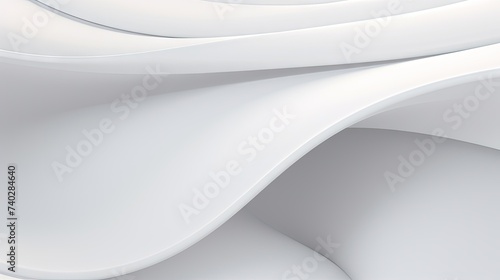 Elegant White Abstract Background with Flowing Smooth Lines and Curved Shapes