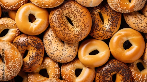 A Mouthwatering Collection of Freshly Baked Sesame Bagels Ready to Delight Any Palate
