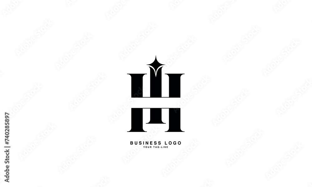 HI, IH, H, I, Abstract Letters Logo monogram HI, IH, H, I, Abstract Letters Logo monogram