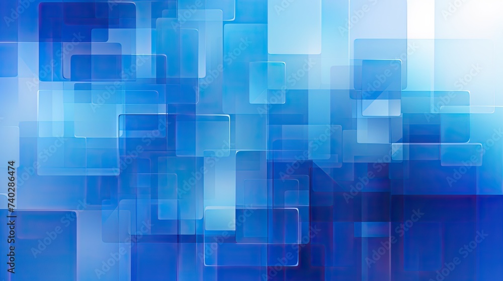 Vibrant Blue Abstract Background with Geometric Squares Illustrating Harmony and Balance