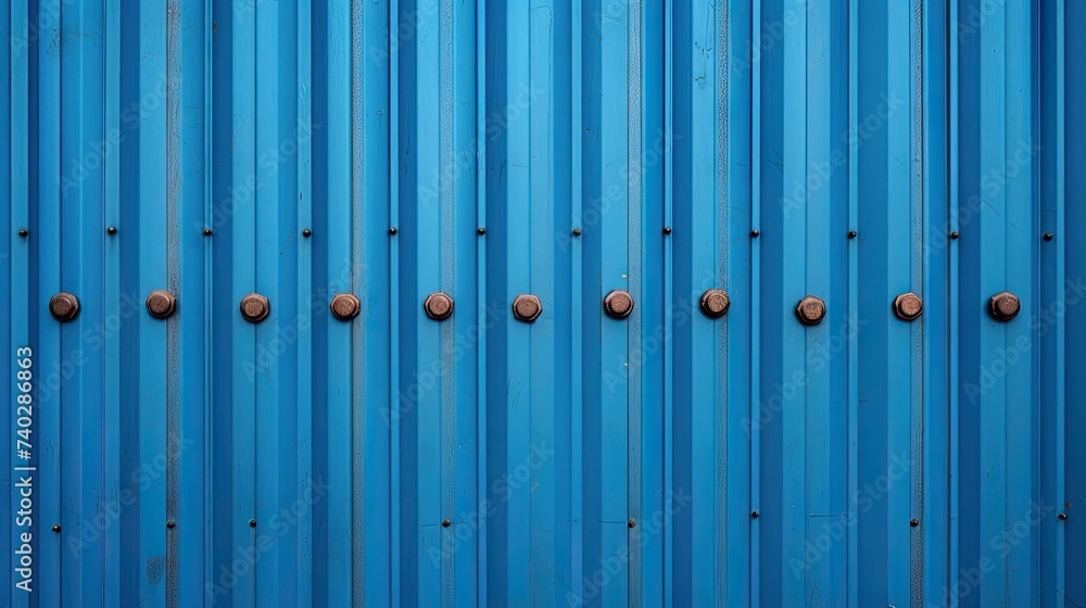 Industrial Blue Metal Wall with Three Silver Knobs Texture Background Industrial Blue Metal Wall with Three Silver Knobs Texture Background