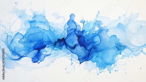 Vibrant Blue Ink Exploding in Water Creating Abstract Art Patterns