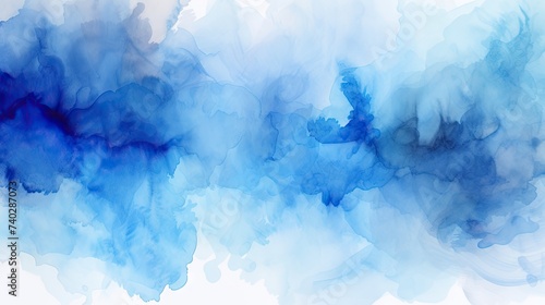 Expressive Blue Watercolor Paint Background with Unique Blend and Texture