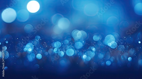Vibrant Blue Bokeh Lights Shining in a Mesmerizing Background Illumination