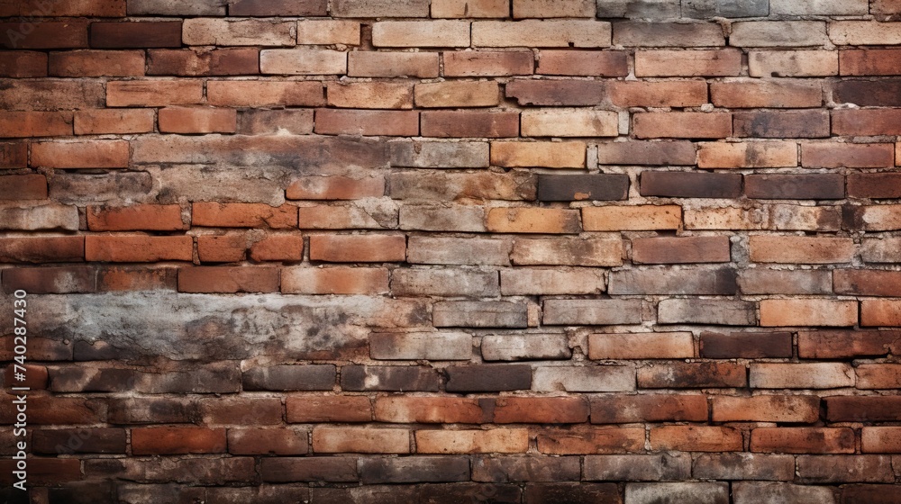Single Red Brick Standing Out on Aged Brick Wall in Urban Setting Single Red Brick Standing Out on Aged Brick Wall in Urban Setting