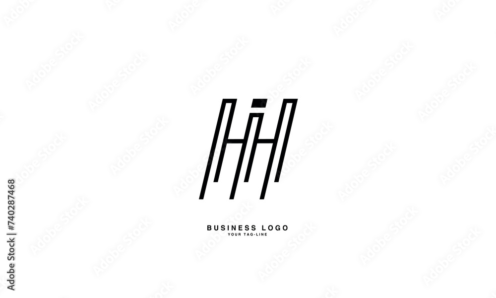 HI, IH, H, I, Abstract Letters Logo monogram HI, IH, H, I, Abstract Letters Logo monogram