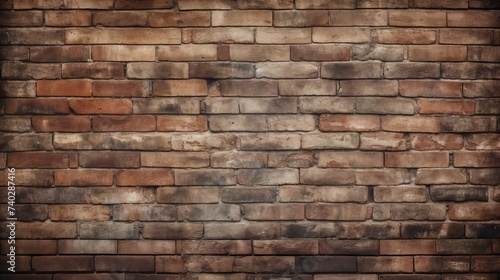 Rustic Charm  Detailed Brown and Black Brick Wall Offers Classic Textured Background