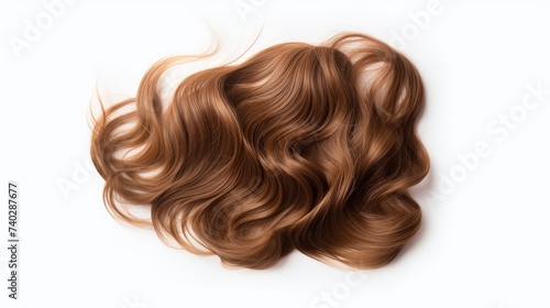 Elegant Brown Hair with Luscious Long Wavy Curls Cascading Downward