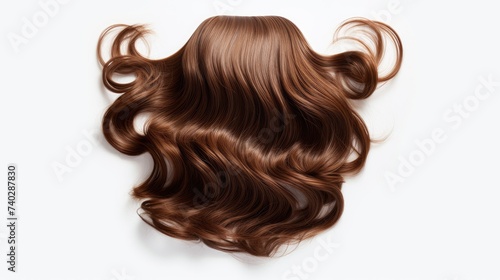 Elegant and Flowing: Long Brown Hair Cascading Down in a Wavy Ponytail