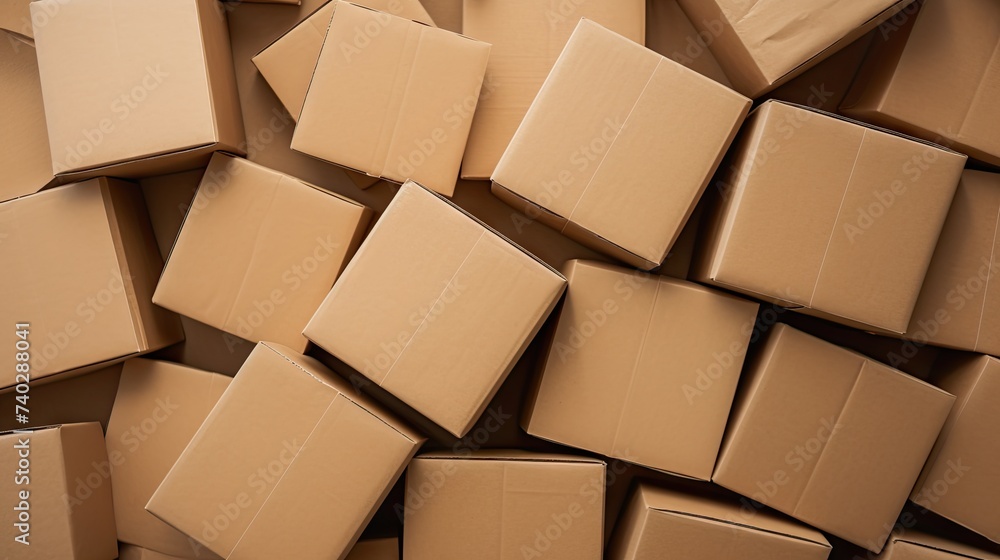 Eco-Friendly Packaging: Recyclable Cardboard Boxes Filled with Crumpled Paper for Sustainable Shipping Solutions