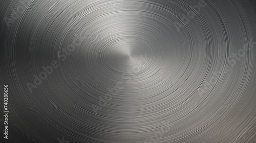 Intricate Circular Metal Plate Design with Textured Brushed Finish for Industrial Backgrounds