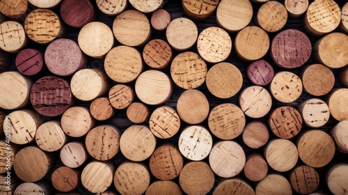 Eclectic Assortment of French Wine Corks Forming a Unique Background