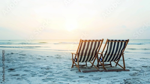 beach chairs and beautiful beach views