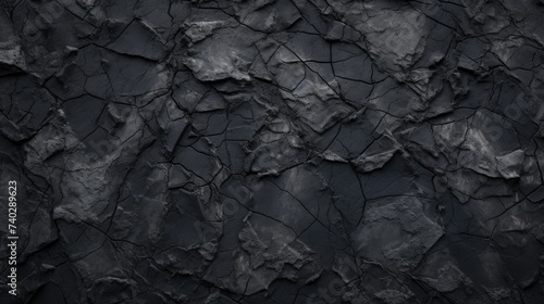 Dramatic Black Wall Texture with Deep Cracks and Weathered Surface