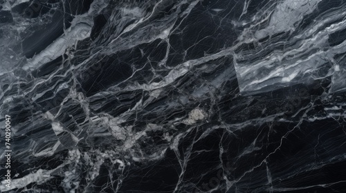 Elegant Black Marble Texture Background for Luxurious Design Elements and Sophisticated Projects