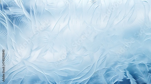 Mesmerizing Abstract Frosty Pattern on Glass Background, Capturing the Beauty of Winter