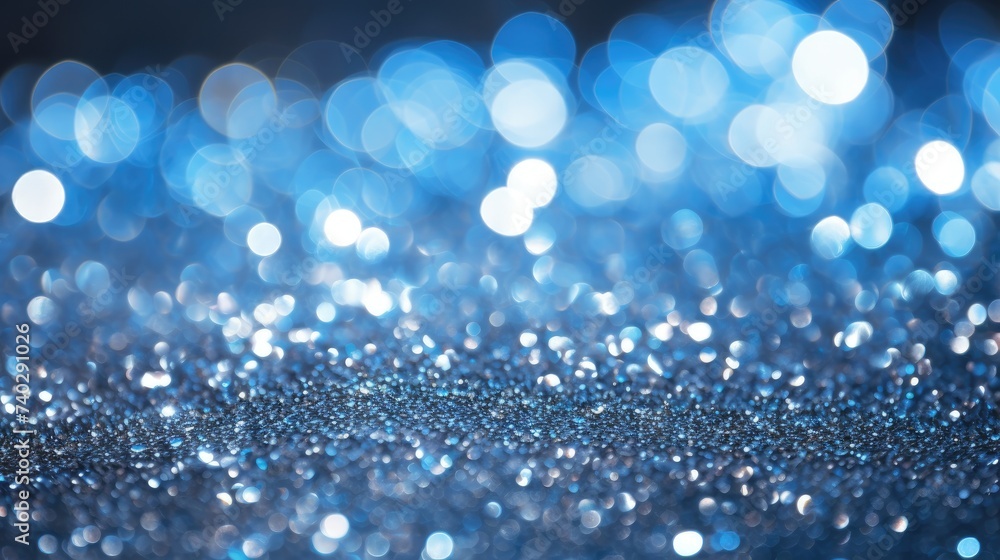 Enchanting Blue Glitter Background with Sparkling Lights for Elegant Designs