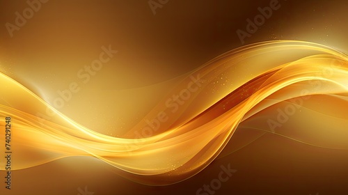 Radiant Golden Wave Illuminates Earthy Brown Background in a Luminous Display of Elegance