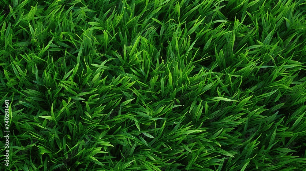 Vibrant Close-Up of Lush, Verdant Canadian Grass Field Bathed in Sunlight