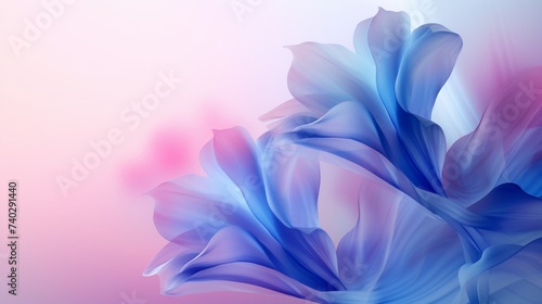 Serene calming soft pastel gradient minimalistic flower background, a fluid flowing abstract banner, dreamy subtle and soothing the senses concept
