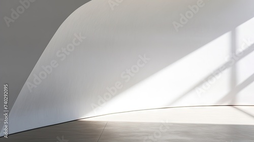 Ethereal Illumination: Abstract Light and Shadow on White Concrete Wall