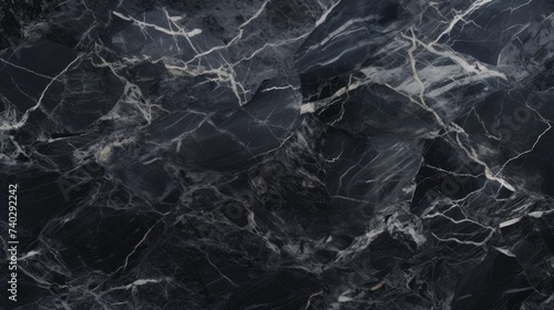 Elegant Black Marble Texture: Luxury Stone Background with Intricate Natural Patterns