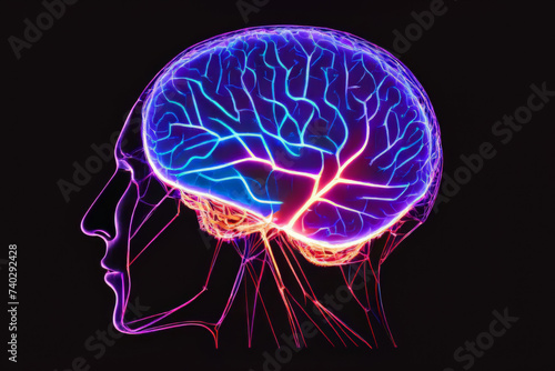 Illuminating Intelligence: Glowing Human Brain Illustration