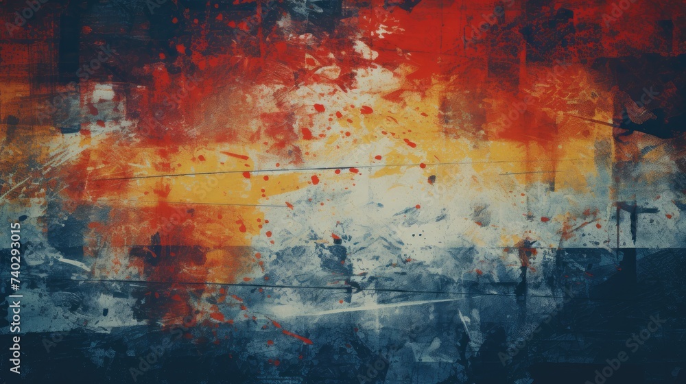 Vibrant Painting of a Fiery Red and Yellow Sky Evoking Intense Emotions and Power Vibrant Painting of a Fiery Red and Yellow Sky Evoking Intense Emotions and Power