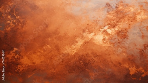 Soothing Painting of a Warm Brown and Orange Sky with Abstract Texture and Calming Vibes