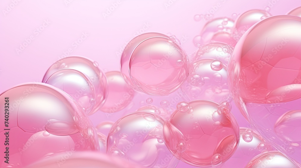 Soothing Pink Soap Bubbles Floating in the Air Creating a Dreamy Background Soothing Pink Soap Bubbles Floating in the Air Creating a Dreamy Background