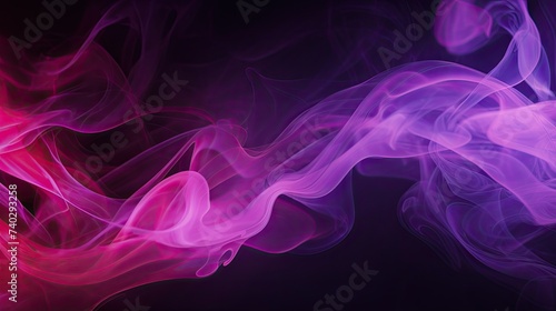Ethereal Pink and Purple Smoke Swirling Against a Mysterious Black Canvas