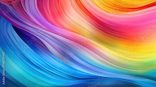 Vibrant Rainbow Hues Merge in Abstract Background with Colorful Waves and Patterns