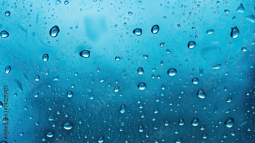Vibrant Blue Sky Elegantly Adorned with Glistening Raindrops: A Nature's Masterpiece